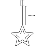 Dekoráció MagicHome Karácsony, csillag, ABS, 20xLED meleg fehér, 27.5 cm, 2xAA