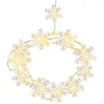 Füzér MagicHome Karácsonyi, hópelyhek, PVC, 15x meleg fehér LED, 1,4 m + 0,3 m, 2xAA