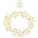 Füzér MagicHome Karácsonyi, hópelyhek, PVC, 15x meleg fehér LED, 1,4 m + 0,3 m, 2xAA