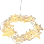 Füzér MagicHome Karácsonyi, csillagok, PVC, 15x meleg fehér LED, 1,4 m + 0,3 m, 2xAA