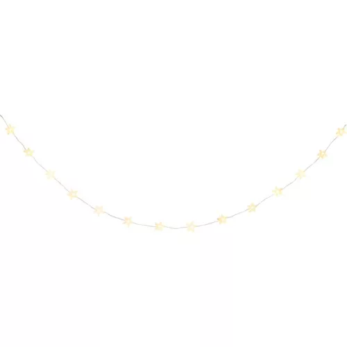Füzér MagicHome Karácsonyi, csillagok, PVC, 15x meleg fehér LED, 1,4 m + 0,3 m, 2xAA