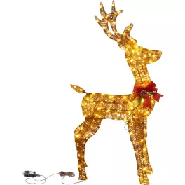   Dekoráció MagicHome Karácsony, szarvas, fém/zsineg, időzítő, 230xLED meleg fehér, 1.2 m