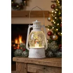 MagicHome karácsonyi dekoráció, lámpás, 1 melegfehér LED, 12 x 10 x 20,5 cm, fehér