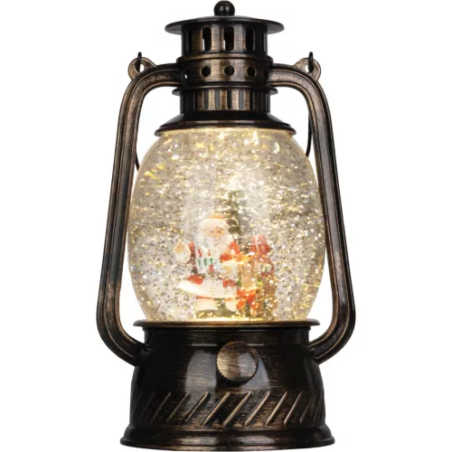 MagicHome karácsonyi dekoráció, lámpás, 1 melegfehér LED, 12 x 10 x 20,5 cm, fekete