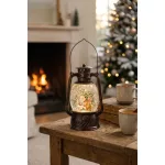MagicHome karácsonyi dekoráció, lámpás, 1 melegfehér LED, 12 x 10 x 20,5 cm, fekete