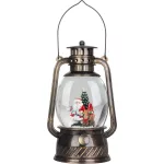 MagicHome karácsonyi dekoráció, lámpás, 1 melegfehér LED, 12 x 10 x 20,5 cm, fekete
