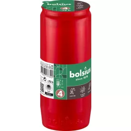   Mécsesbetét Bolsius, 75 óra, 238 g, 57x141 mm, piros, olaj