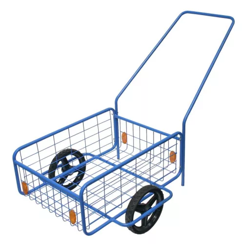 Kétkerekű kocsi, RDV 5 / Rapid 5, kék, 61,8 x 41,8 x 23,2 cm, 80 kg teherbírás, 24 cm tömör kerekek, kétkerekű, kivehető fogantyú, golyóscsapágyas