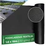 Kerti textília B1303, 1,6x10 m, nem szőtt, 50 g/m, 3% UV, fekete