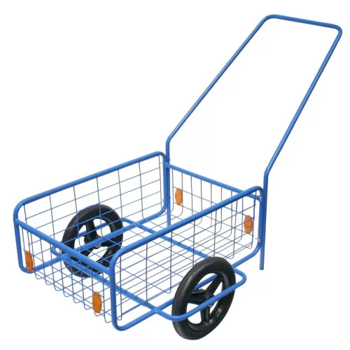 Kétkerekű kocsi, RDV 6 / Rapid 6, kék, 61,8 x 41,8 x 23,2 cm, 80 kg teherbírás, 29 cm tömör kerekek, kivehető fogantyú, acélcső váz