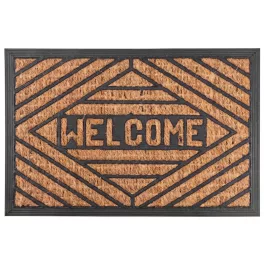  Lábtörlő MagicHome RBP 193, bejárati, Welcome 3, 40x60 cm, gumi/panama