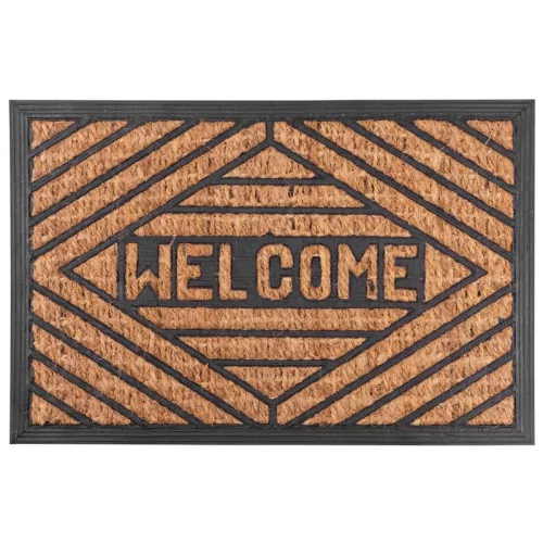 Lábtörlő MagicHome RBP 193, bejárati, Welcome 3, 40x60 cm, gumi/panama