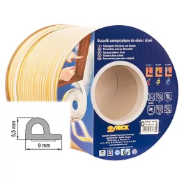   Tömítés Stomil SD-39AX/4-0, P profil, 9x5.5 mm, L-100 m, ablakokhoz és ajtókhoz, barna
