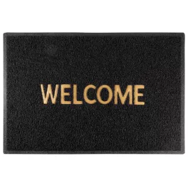 MagicHome PVC lábtörlő - Welcome, 60 x 90 cm, fekete