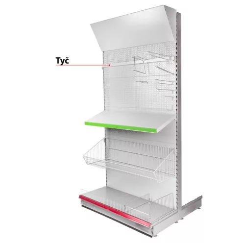 Rendszerező szerszámtartó rúd, Strend Pro, Racks H20 L, ezüst, 125 × 2 × 4 × 0,15 cm, nehéz szerszámokhoz, polcra vagy felső csapokra helyezhető
