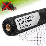 Vakondháló, Strend Pro Garden GrassGuard, 12 x 12 mm, 1 m x 200 m, fekete, 50 g/m2, vakond elleni védelem