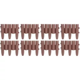   Kerti paliszád, Strend Pro Garden GE037, barna, 27 × 24 cm, összekapcsolható, 216 cm hossz, polipropilén (PP) műanyag, UV-álló, 8 panel/csomag