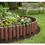 Kerti paliszád, Strend Pro Garden GE037, barna, 27 × 24 cm, összekapcsolható, 216 cm hossz, polipropilén (PP) műanyag, UV-álló, 8 panel/csomag