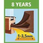 Tömítés tesamoll® E profil, 9 mm, barna, L-100 m, ablakokhoz és ajtókhoz