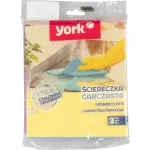 Törlőkendő York 024010, konyhai, svéd szivacs, 17x15 cm, 3 db-os csomag