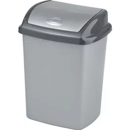   Szemeteskuka, Curver Dominik, 25 l, ezüst/grafit, kézi nyitású, forgatható fedél, műanyag, zárt kivitel