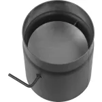 Füstcső, V.A.P.K. HS K0250/150/2, fekete, 25 cm / 150 mm, csappantyúval, rövid húzókarral, DC01 acéllemez, vastagfalú, lemezvastagság: 2,0 mm