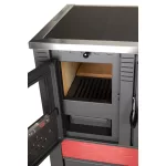 Strend Pro PANONIA fatüzelésű sparhelt, piros, sütővel, 10,54 kW, 51 × 90 × 85 cm, jobb oldali füstcső kimenet, átmérő: 120 mm