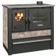 Strend Pro PANONIA fatüzelésű sparhelt, Mocca, sütővel, 10,54 kW, 51 × 90 × 85 cm, jobb oldali füstcső kimenet, átmérő: 120 mm