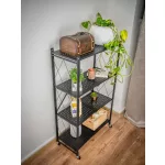 MagicHome 4 polcos összecsukható és mozgatható fém műhelypolc, 127 x 72 x 34 cm, teherbírás: 50 kg/polc