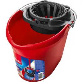   Vödör, Vileda SuperMocio, 10 liter, csavarókosárral, piros, felmosóhoz használható