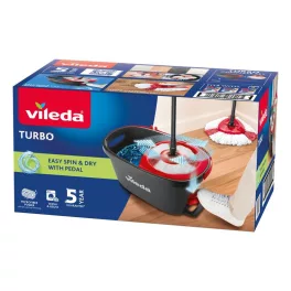   Felmosó szett, Vileda Turbo, vödörrel, mikroszálas fej, csak vízzel is hatékony, alapos tisztítás vegyszerek nélkül
