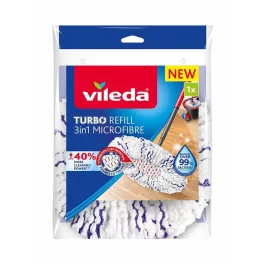   Felmosófej, Vileda, Turbo 3 az 1-ben, tartalék, mikroszálas, extra mosófelület, 40%-kal nagyobb tisztítóerő