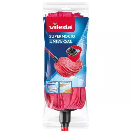   Felmosó, Vileda SuperMocio Universal, univerzális, szuper nedvszívó, minden padlótípushoz, mosógépben mosható 60°C-ig, levehető fej, masszív nyél