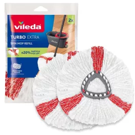   Felmosó, Vileda, Turbo 2 az 1-ben, 2 db, tartalék fej, 1+1 gratis csomag, Vileda Turbo mopokhoz