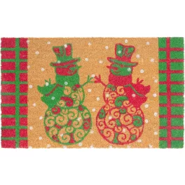   Lábtörlő MagicHome, ajtó elé, Snowmen, kókusz/pvc, 45x75 cm
