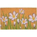 Lábtörlő MagicHome, ajtó elé, Flowers, kókusz/pvc, 45x75 cm