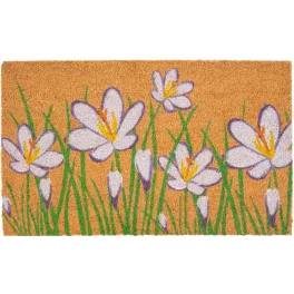   Lábtörlő MagicHome, ajtó elé, Flowers, kókusz/pvc, 45x75 cm