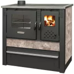 Strend Pro PANONIA fatüzelésű sparhelt, Mocca, sütővel, 10,54 kW, 51 × 90 × 85 cm, bal oldali füstcső kimenet, átmérő: 120 mm