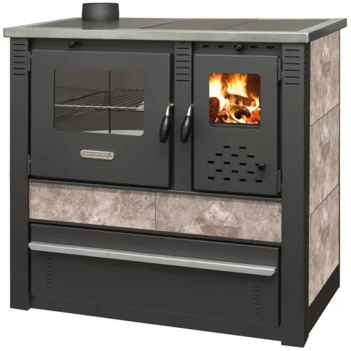 Strend Pro PANONIA fatüzelésű sparhelt, Mocca, sütővel, 10,54 kW, 51 × 90 × 85 cm, bal oldali füstcső kimenet, átmérő: 120 mm