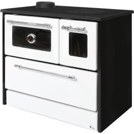   Strend Pro 701-G OMEGA Kuzine fatüzelésű sparhelt, fehér, 9,18 kW, 87 × 51 × 79 cm, bal oldali oldali füstcső kimenet, átmérő: 130 mm