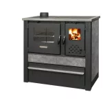 Strend Pro PANONIA fatüzelésű sparhelt, szürke, sütővel, 10,54 kW, 90 × 85 × 51 cm, bal oldali füstcső kimenet, átmérő: 120 mm