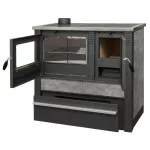 Strend Pro PANONIA fatüzelésű sparhelt, szürke, sütővel, 10,54 kW, 90 × 85 × 51 cm, bal oldali füstcső kimenet, átmérő: 120 mm