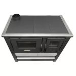 Strend Pro PANONIA fatüzelésű sparhelt, szürke, sütővel, 10,54 kW, 90 × 85 × 51 cm, bal oldali füstcső kimenet, átmérő: 120 mm