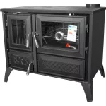 Strend Pro 801 STELA fatüzelésű sparhelt, fekete, 9,12 kW, 91 × 52,5 × 77 cm, jobb oldali füstcső kimenet, átmérő: 130 mm