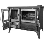Strend Pro 801 STELA fatüzelésű sparhelt, fekete, 9,12 kW, 91 × 52,5 × 77 cm, jobb oldali füstcső kimenet, átmérő: 130 mm