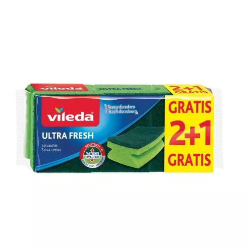 Szivacs Vileda Ultra Fresh, edénymosó szivacs, 2+1 db