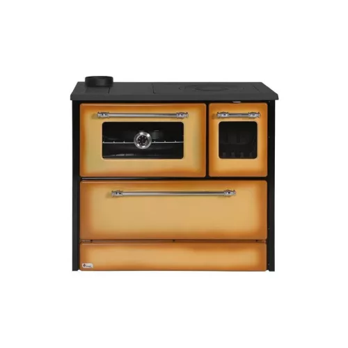 Strend Pro 701-G OMEGA Kuzine fatüzelésű sparhelt, Cappuccino, 9,18 kW, 87 × 51 × 79 cm, bal oldali oldali füstcső kimenet, átmérő: 130 mm
