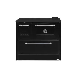  Strend Pro 701-G OMEGA Kuzine fatüzelésű sparhelt, fekete, 9,18 kW, 87 × 51 × 79 cm,  jobb oldali oldali füstcső kimenet, átmérő: 130 mm