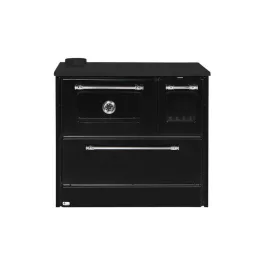   Strend Pro 701-G OMEGA Kuzine fatüzelésű sparhelt, fekete, 9,18 kW, 87 × 51 × 79 cm, bal oldali oldali füstcső kimenet, átmérő: 130 mm