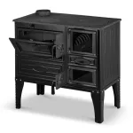 Strend Pro 304 Tuglali Kuzine fatüzelésű sparhelt, fekete, sütővel, 9 kW, 82,5 × 46 × 82,5 cm, bal oldali oldali füstcső kimenet, átmérő: 130 mm